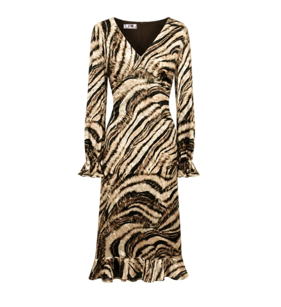 Tiger Print Midi Dress