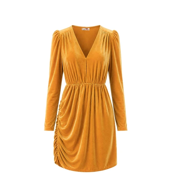 Velvet Draped Dress