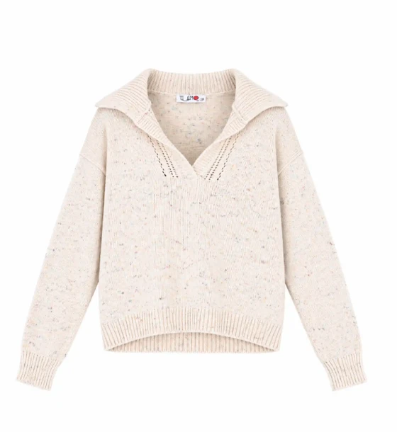 Jacquard Polo Knit Pullover