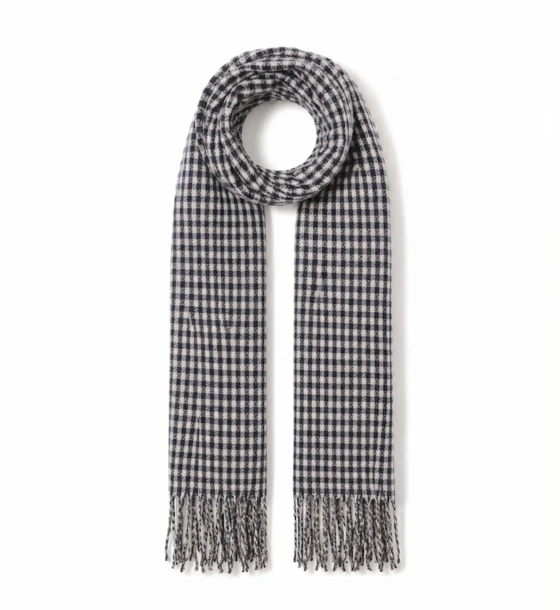 Mini Check Fringe Scarf