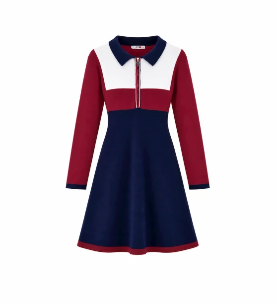 Zip Collar A-Line Dress