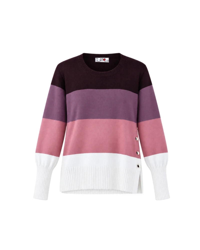 Color Block Knit Sweater.