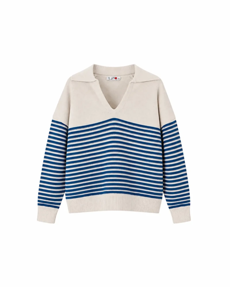 Striped Polo Pullover