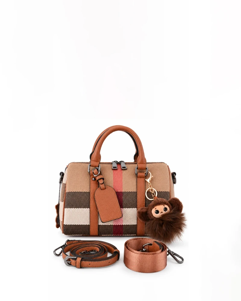 Plaid Bag with Two Straps
