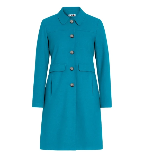 Long Coat with Shirt Collar and Flap Pockets