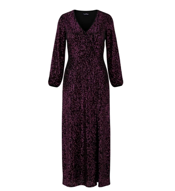 Elegant Sequin Long Evening Dress with Front Slit