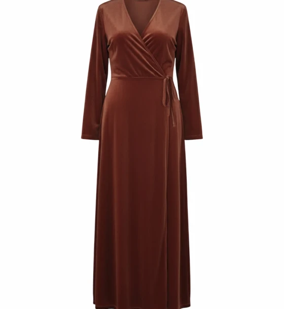 Elegant Velvet Wrap Dress with Side Tie