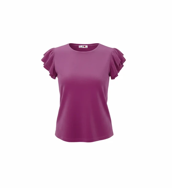 توب بأكمام قصيرة بطبقات ناعمة