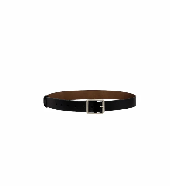 Elegant Belt with Square Metal Buckle