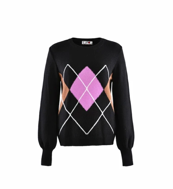 "Argyle Chic Winter Sweater"