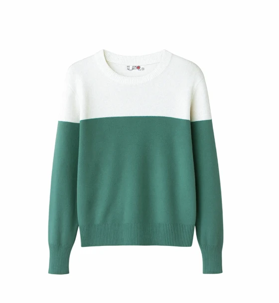 Knit Sweater with Long Sleeves and Buttoned Cuffs