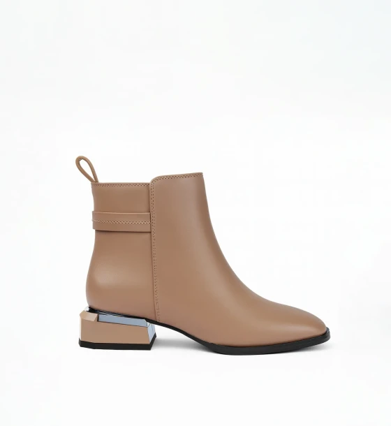 Side-Zip Ankle Boots with Modern Heel