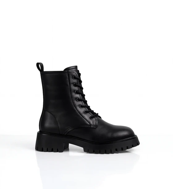 Combat Boots with Front Stitching