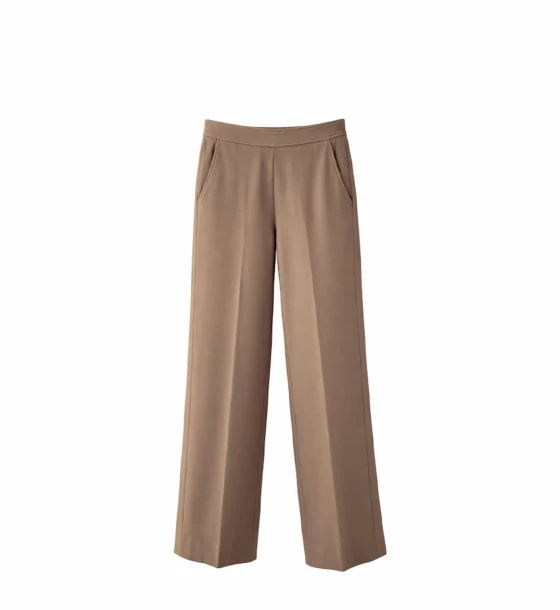 Women’s Wide-Leg Pants in Brown with Elegant Design