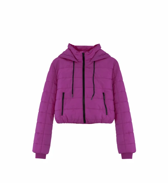 Women’s Quilted Cropped Jacket with Hood