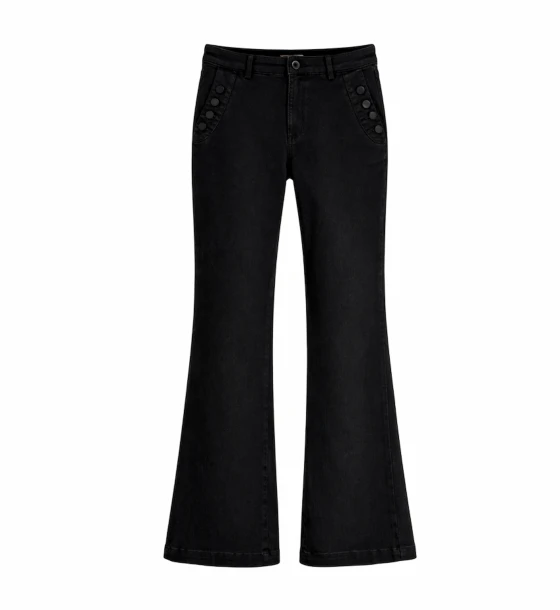 Elegant Wide Leg Denim Pants