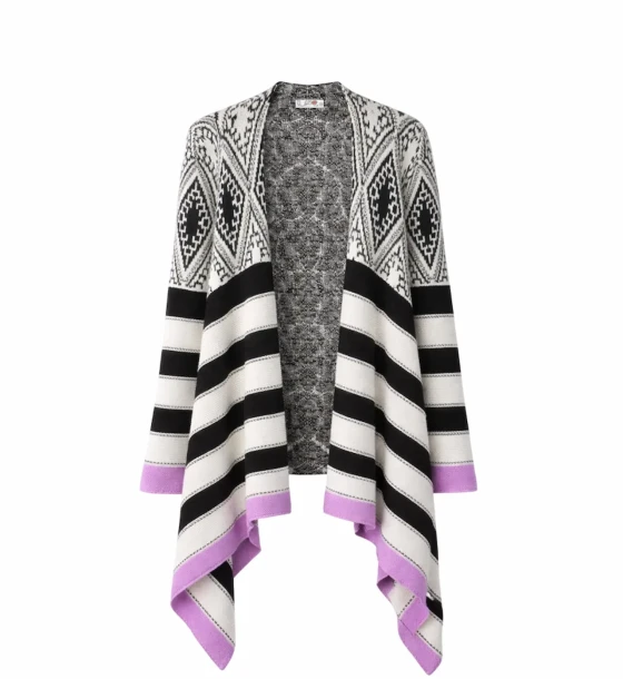 Elegant Geometric Knit Cardigan