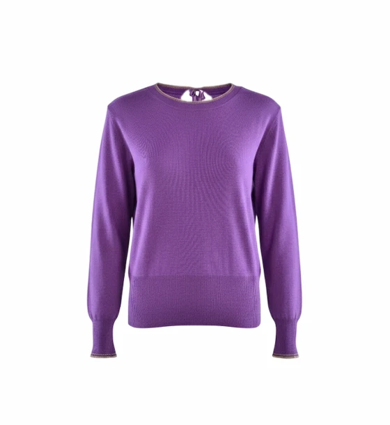 Solid Knit Top with Back Tie