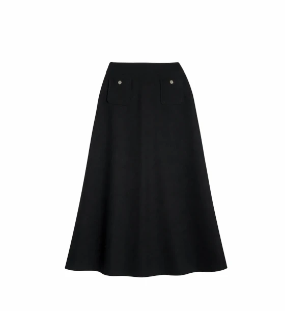 Elegant Long Front Pocket Skirt