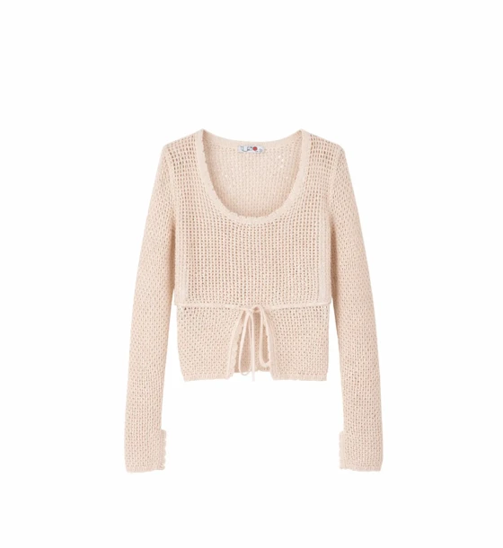 Tie Front Knit Cardigan