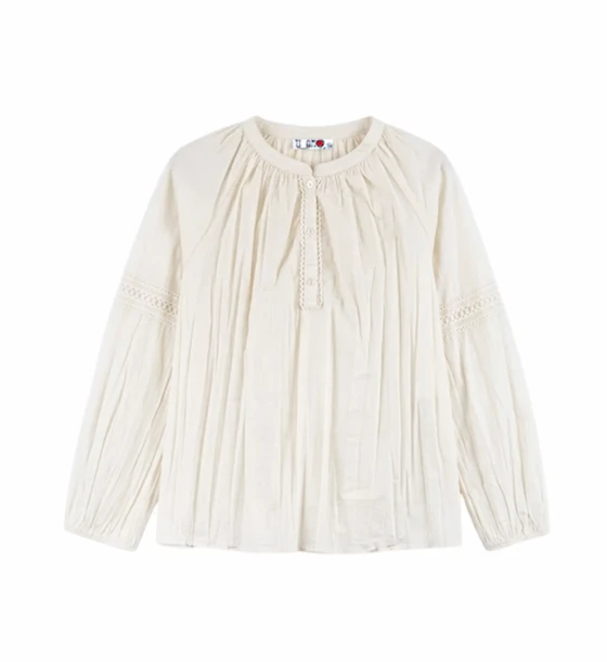 Blouse with Lace Trim