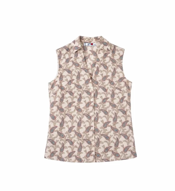 Sleeveless Printed Blouse