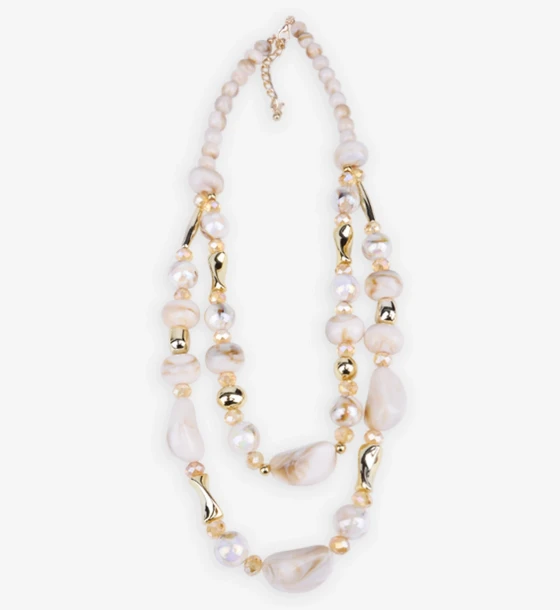 Elegant Crystal Necklace with Golden Accents