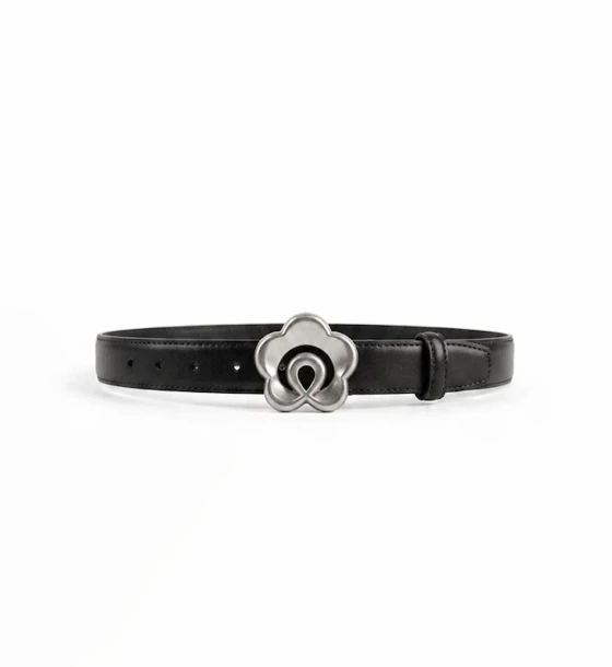 Leather Floral Buckle Belt