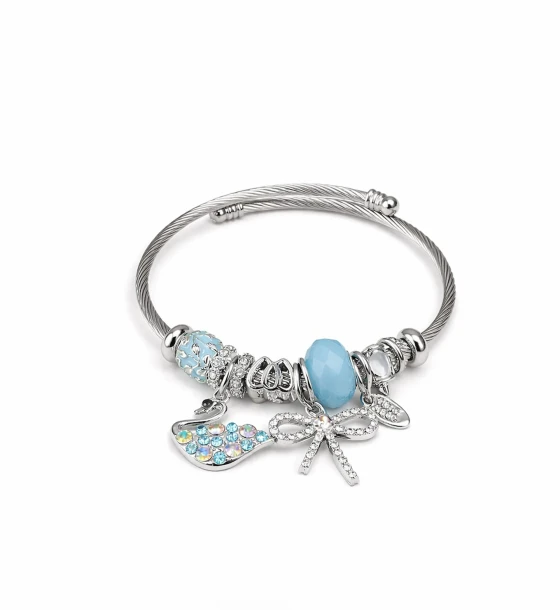 Silver Blue Charm Bracelet