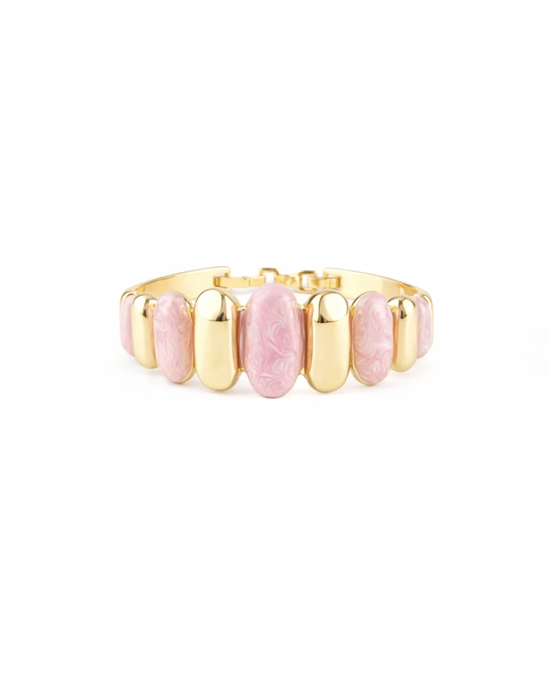 Gold Bracelet with Marble