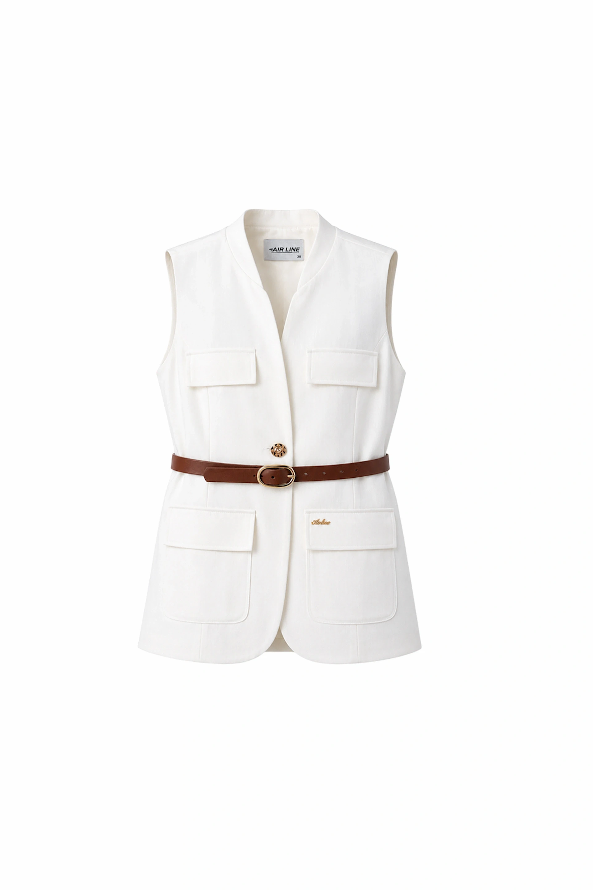 sophisticated long vest featuring